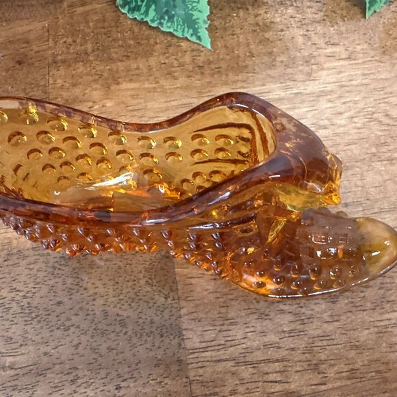 Fenton Amber Hobnail Glass‎ Shoe Boot Vintage Slipper Collectible Glassware - Picture 4 of 4